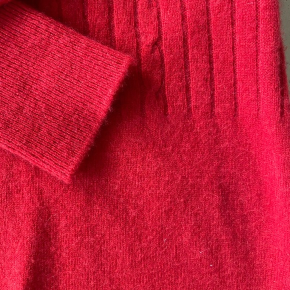 100% Cashmere Mock Neck MIDI Dress - Picture 8 of 13